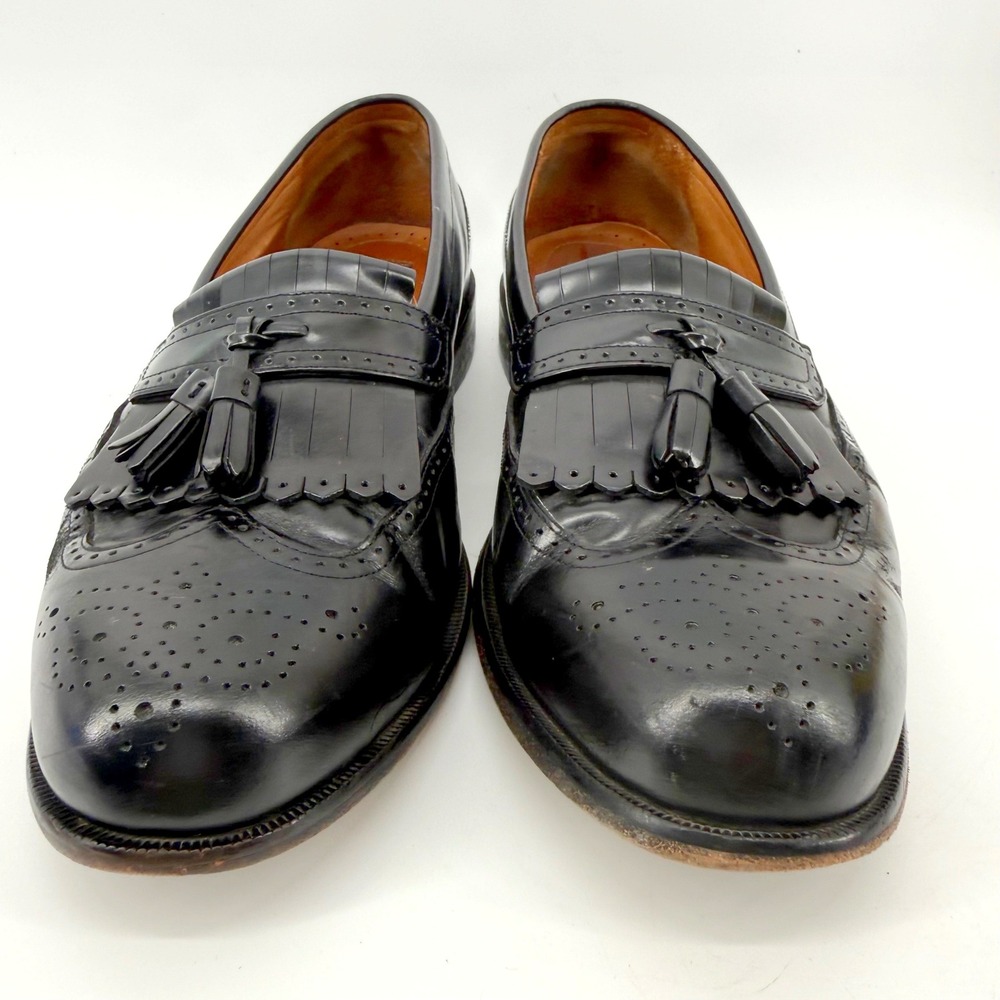 Bostonian Classics First Flex Dress Shoes 11 M Blk Leather Kiltie Tassel Loafers - Picture 6 of 9